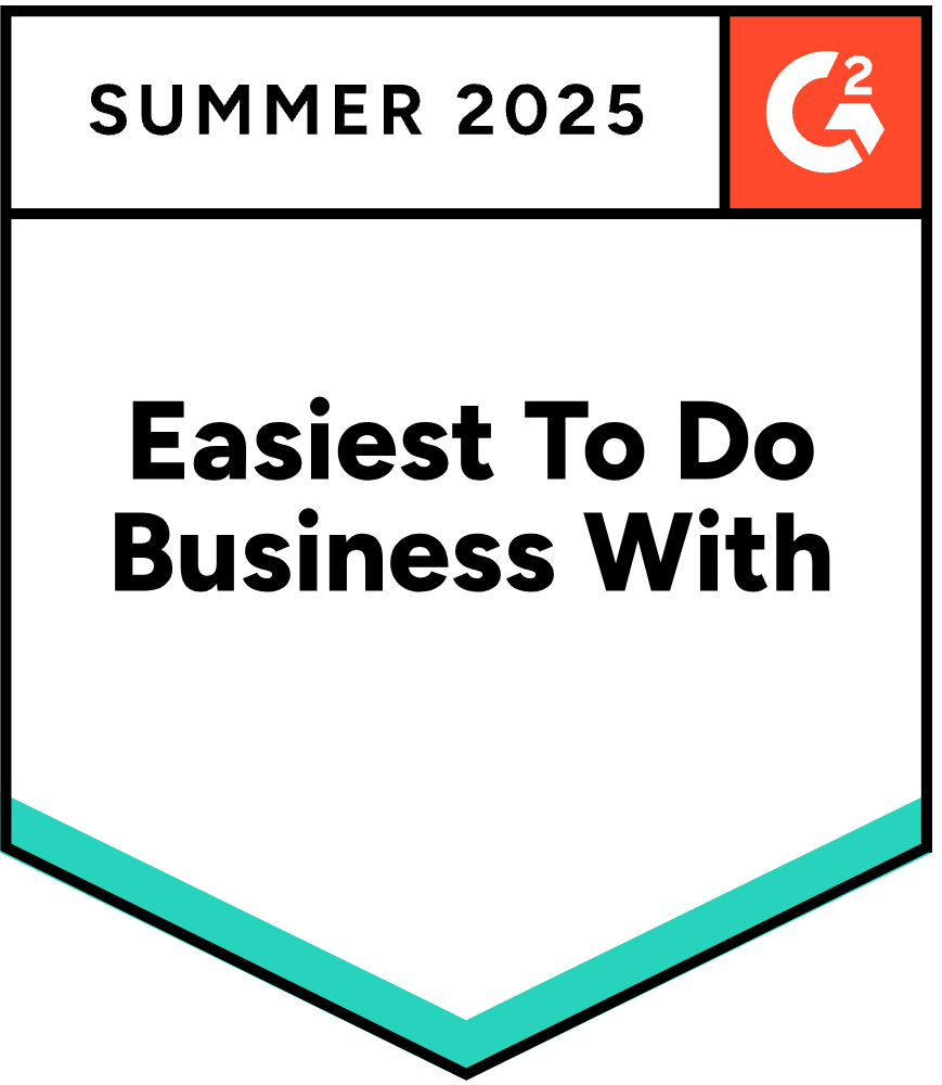 G2 Easiest To Do Business With - Summer 2025