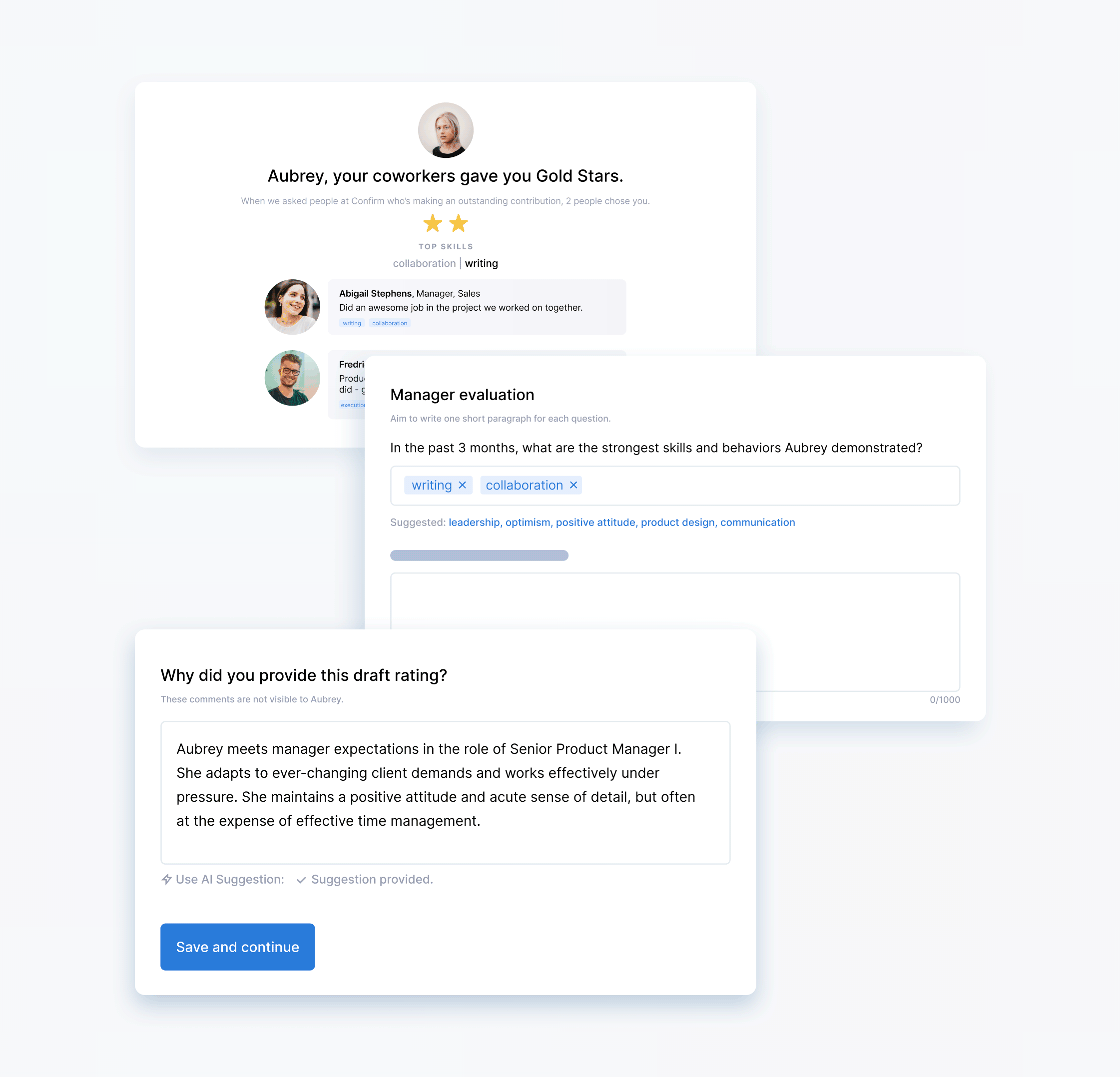Career development and succession planning interface showing employee aspirations and targeted training recommendations